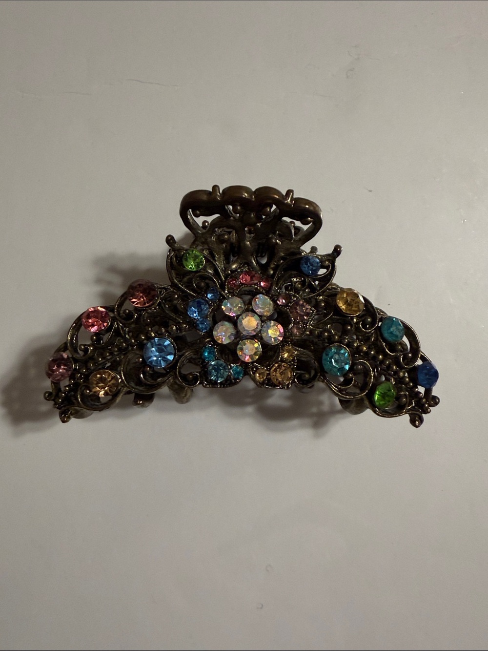 Multicolored Crystal Filigree Hair Claw Clip NWOT